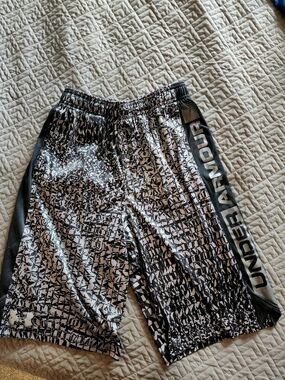 Under Armour Black & White Graphic Athletic Shorts